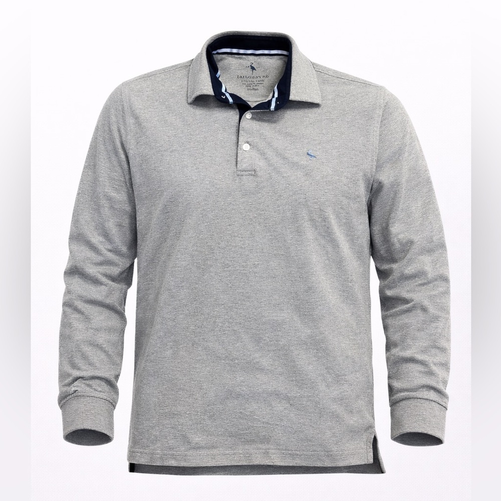 Tailorbyrd Men’s. Long Sleeve Cotton Blend Polo Heather Grey Size Medium​​​​​​​